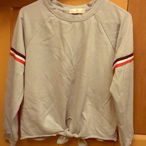 Pink Rose Light Blue Long sleeved Tie Shirt